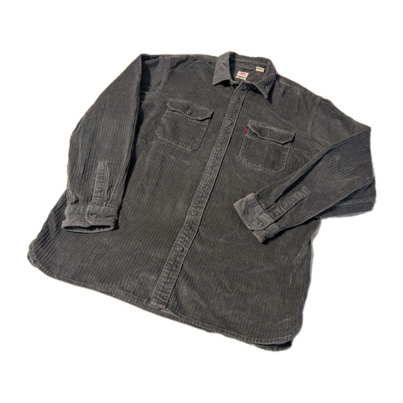 Levi's Jackson Worker Corduroy Overshirt Jacket Button Down Up Pewter Gray Sz L - Picture 6 of 16